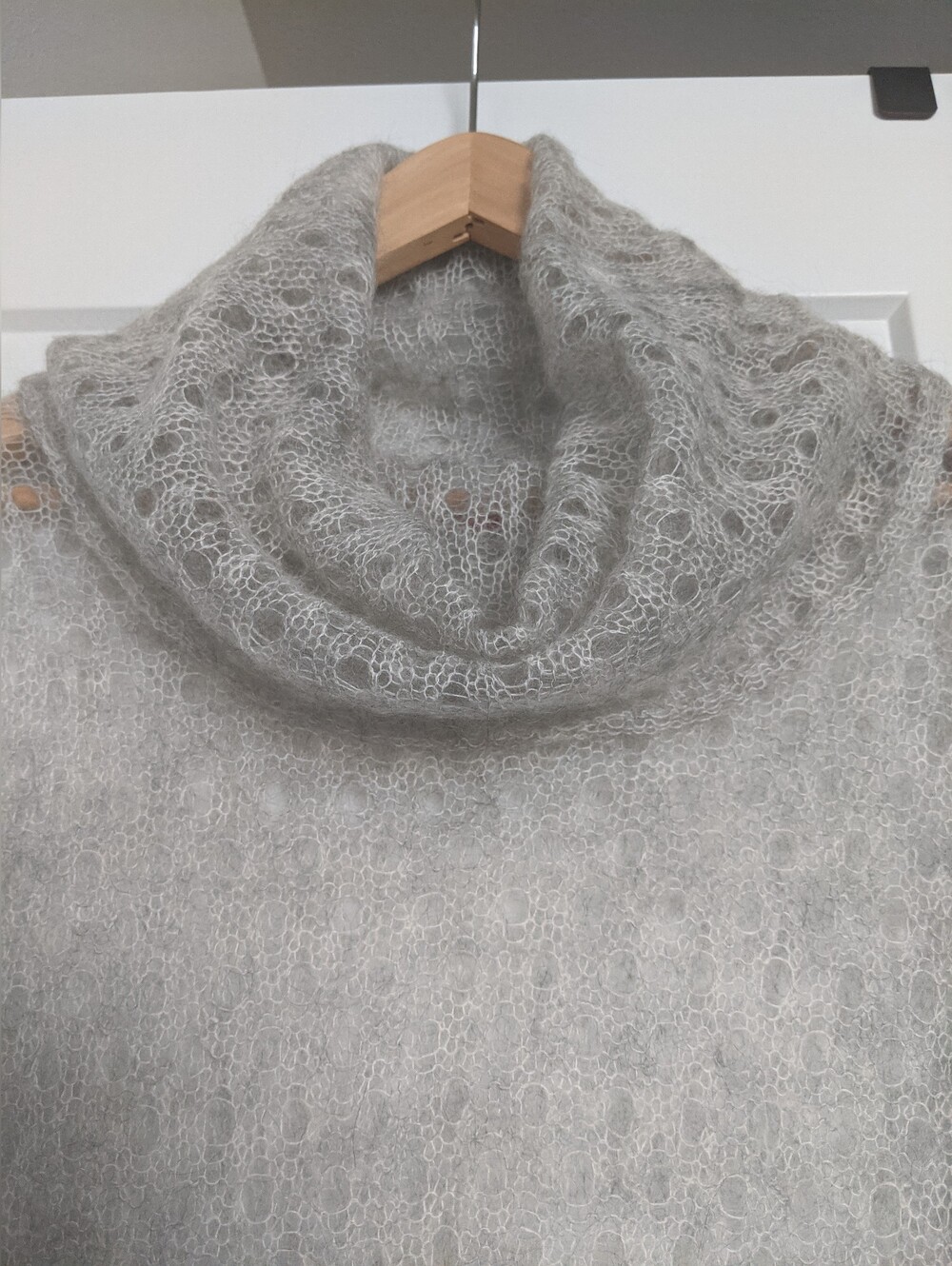 KRIMSON KLOVER Cozy Light Gray Mohair Blend Cowl Neck Sweater - Women